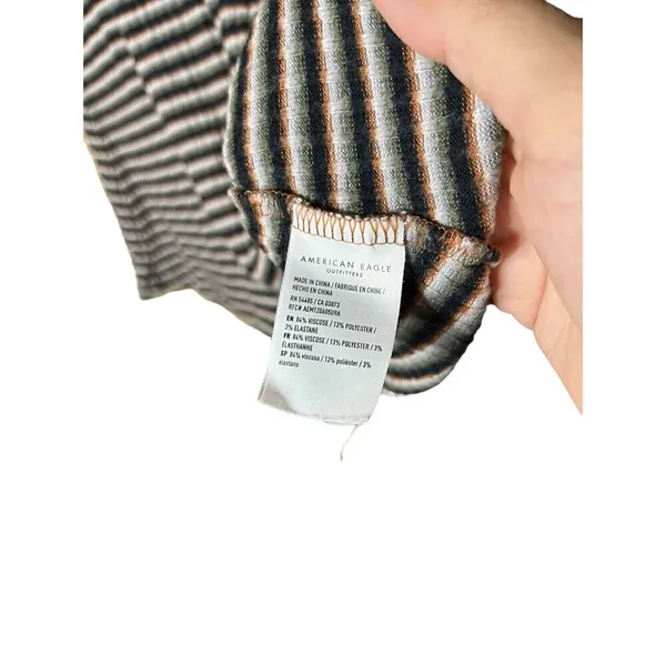 American Eagle Brown Stripped Knit‎ Dress Size Medium - Image 7