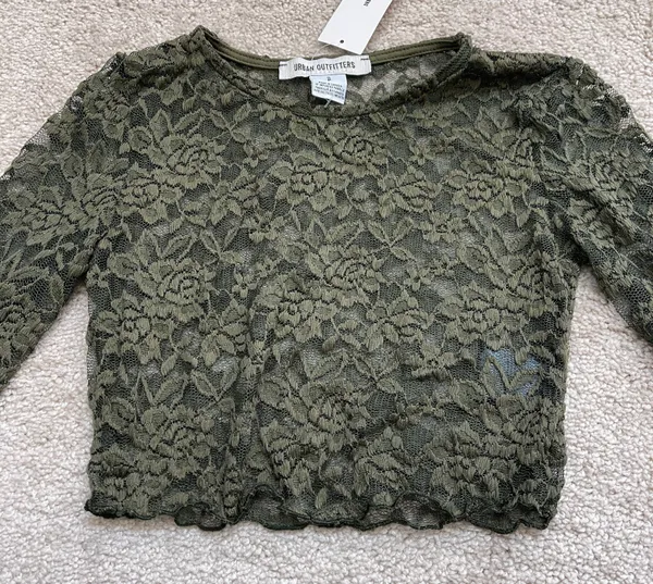 Urban Outfitters Danica Lace Sheer Long Sleeve Top NWT - Image 2