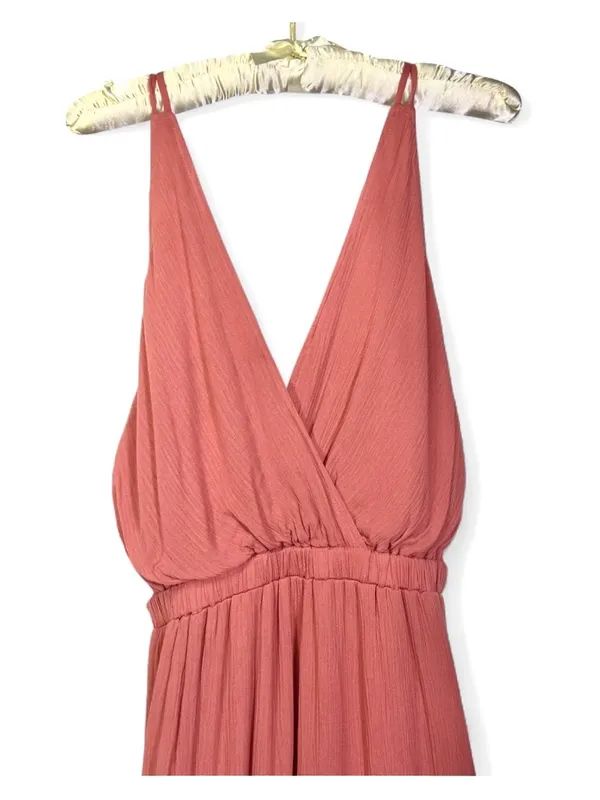 LULUS Women’s Lost In Paradise Rusty Rose V-neck Maxi Dress Size Medium - Image 9