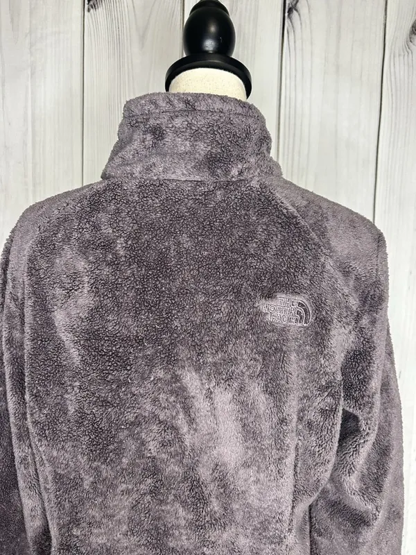 The North Face Jacket Women Sz M Purple Fleece Full Zip Osito Fuzzy Pile Logo - Image 9