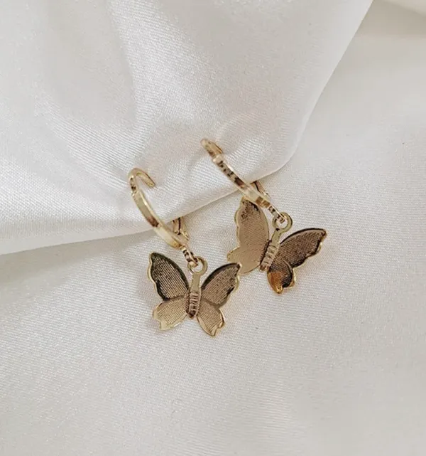 Free People 14k Gold Butterfly Earrings - Image 3