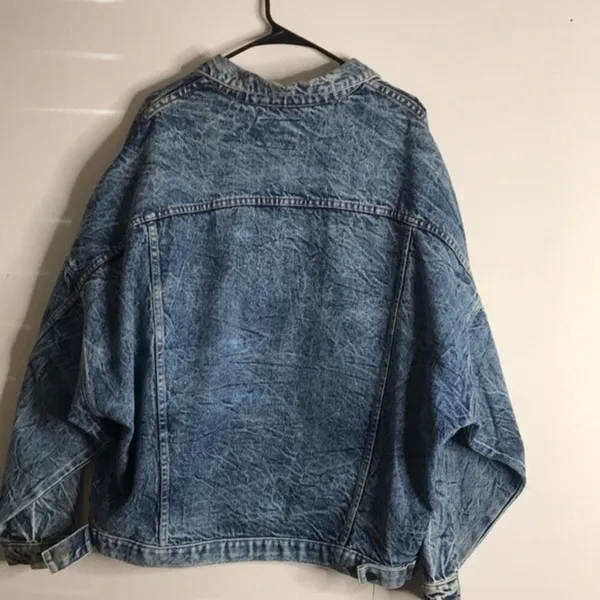 Vintage Tiger Fox Acid Wash Denim Jean Jacket size large‎ oversized - Image 10