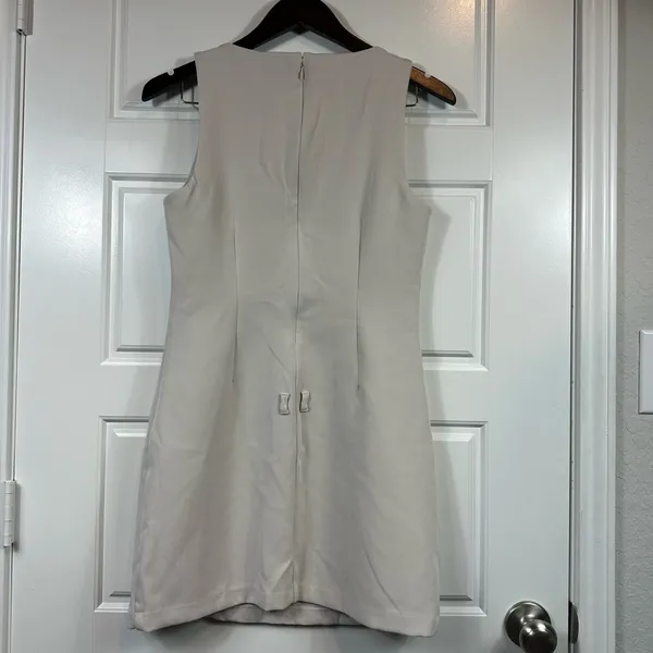 Abercrombie & Fitch Classic Square Neckline Mini Dress in Beige Size Small - Image 6
