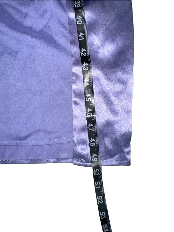 NWT Anthropologie Silk One Shoulder Purple Satin Side Slit Midi Dress 8 - Image 10