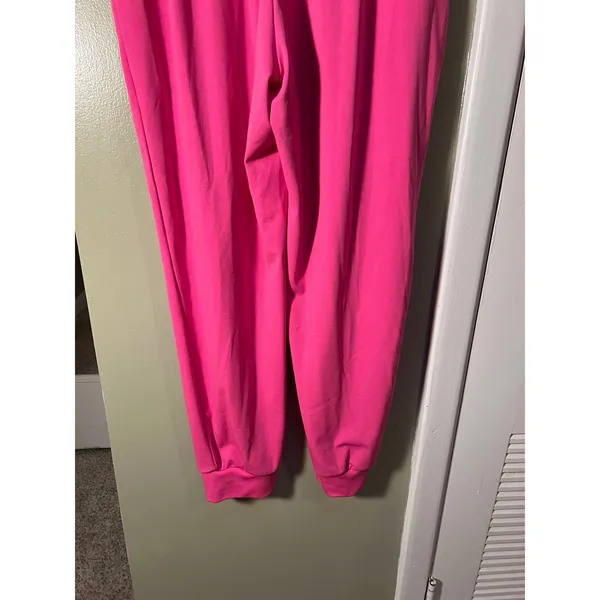 Women's Size XL Athletic Sweatpants Joggers Lounge Pants Bright Pink Pockets - Image 7