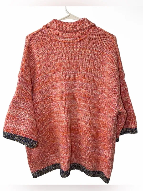 Free People On The Roll Knit Polo Boho Chic Sweater/Top Medium - Image 3