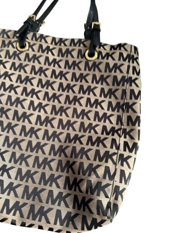 MICHAEL KORS Black Logo Shoulder Tote Bag - Image 8