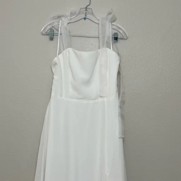 NEW Lulus Radiant Romance White Tie-Strap Maxi Dress Sz Large Wedding Bridal - Image 10