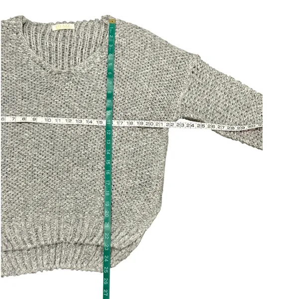 AZZ Fashion Wear Gray Marl Chunky Knit V-Neck Sweater Women Size L Popcorn Knit - Image 3