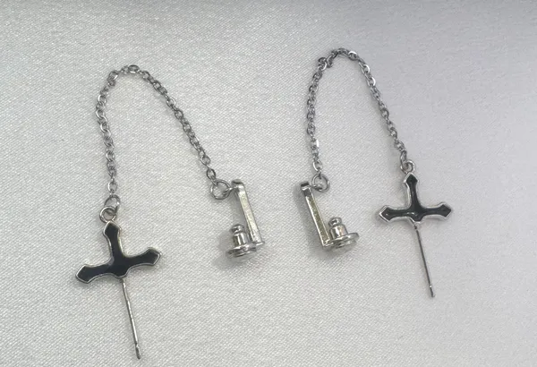Cross Stud Earrings for Men Women Streetwear Punk Hip Hop Unisex Style - Image 3