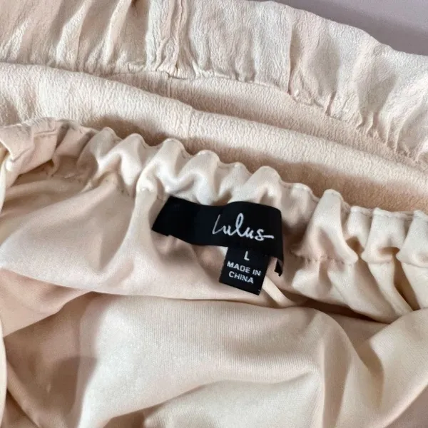 🔥🔥5 for $25🔥🔥 Lulus Sleeveless Tie Ribbon Shoulder Ruffled Cream Maxi Dress - Image 7