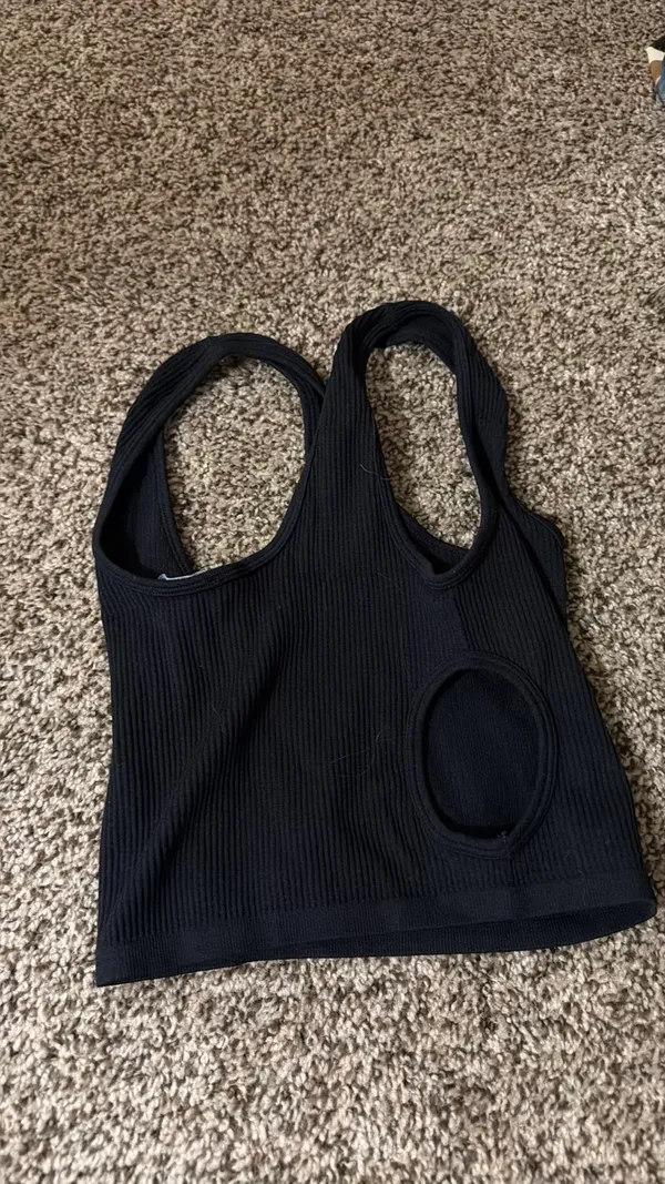 ZARA Ribbed Crop Top Cut-Out - Image 3