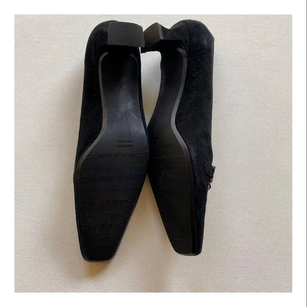 COPY - Stuart Weitzman Perforated Suede Kitten Heels - Image 8