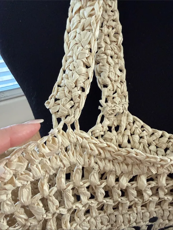 Saie Raffia Tote Beach Market Bag - Image 4