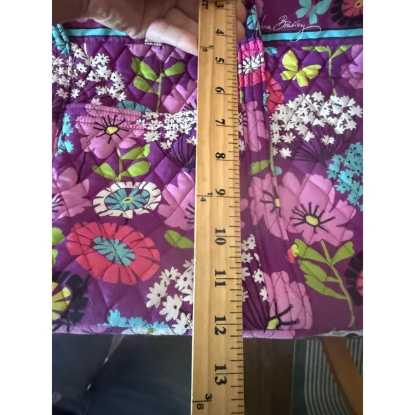 Vera‎ Bradley Y2k Plum Petals Quilted Cotton Tote Bag Purple Floral Butterfly - Image 5