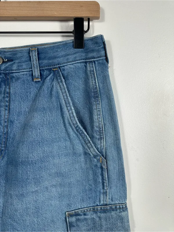 Aritzia Denim Forum 90s Millie Hi Rise Cargo Jeans 26 Blue‎ Wide Leg Y2K - Image 7