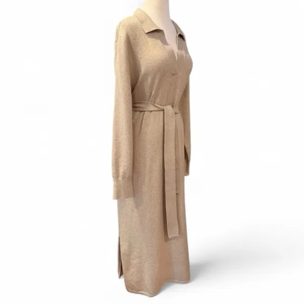 Faherty Jackson Hudson Sweater Midi Dress Oatmeal Heather Size Large NWT - Image 4