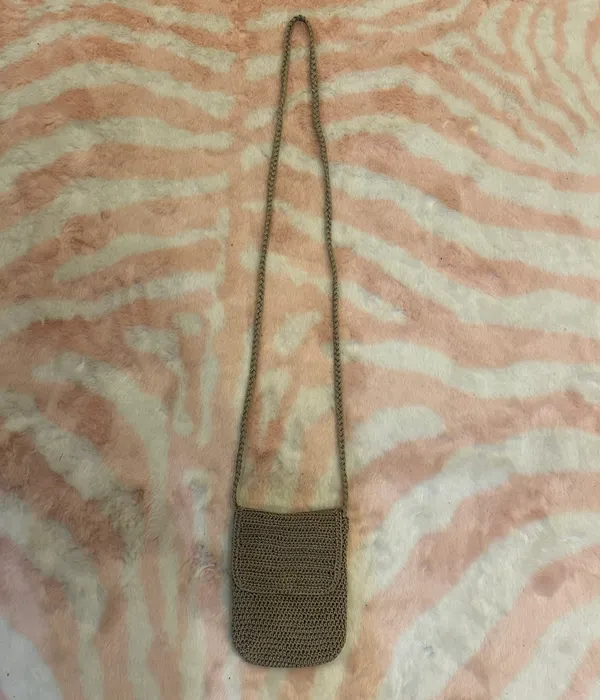 Crochet Knit Bag Brown - Image 2