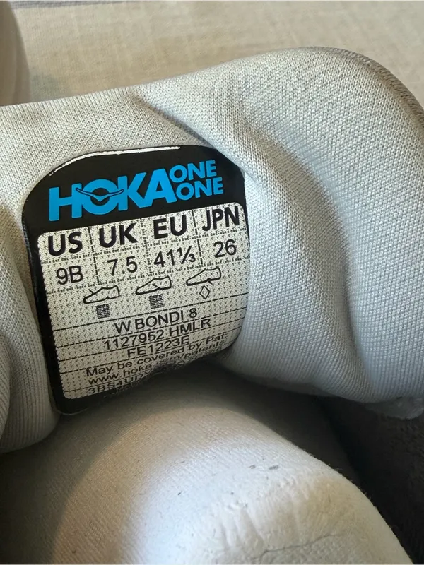 Hoka Bondi 8 Running Shoes Grey Peach Women’s Size 9 - Image 8