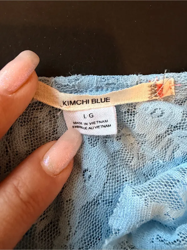 Kimchi Blue Chiara Sheer Lace Midi Dress, baby blue, size L - Image 3