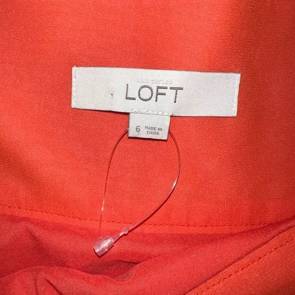 Loft Ann Taylor Orange Pleated Skirt - Image 4