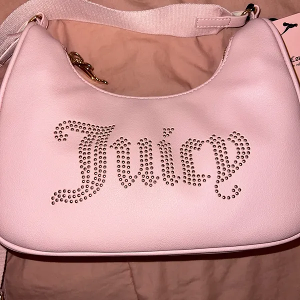 Juicy Couture Pink Shoulder‎ Bag with Gold Logo and zipper - Image 2