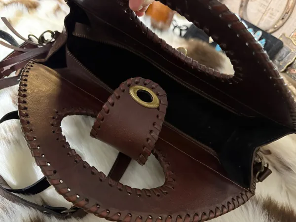 Western tooled bag Brown - Image 2