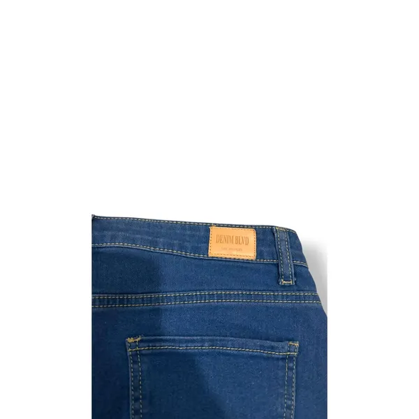 Denim BLVD Dark Wash Stretch Denim Mini Skirt Frayed Hem Y2K Size Large - Image 7