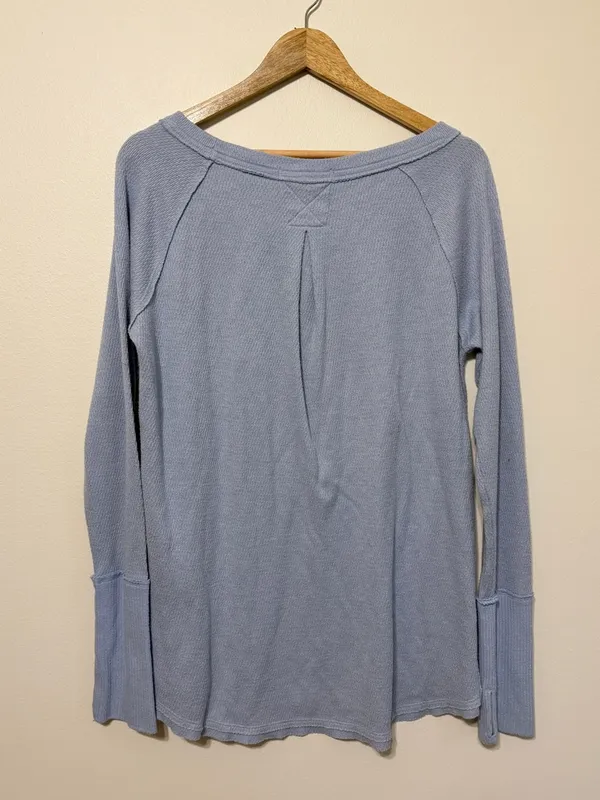 Free People We The Free Snowy Thermal Top Size Large in Baby Blue - Image 6