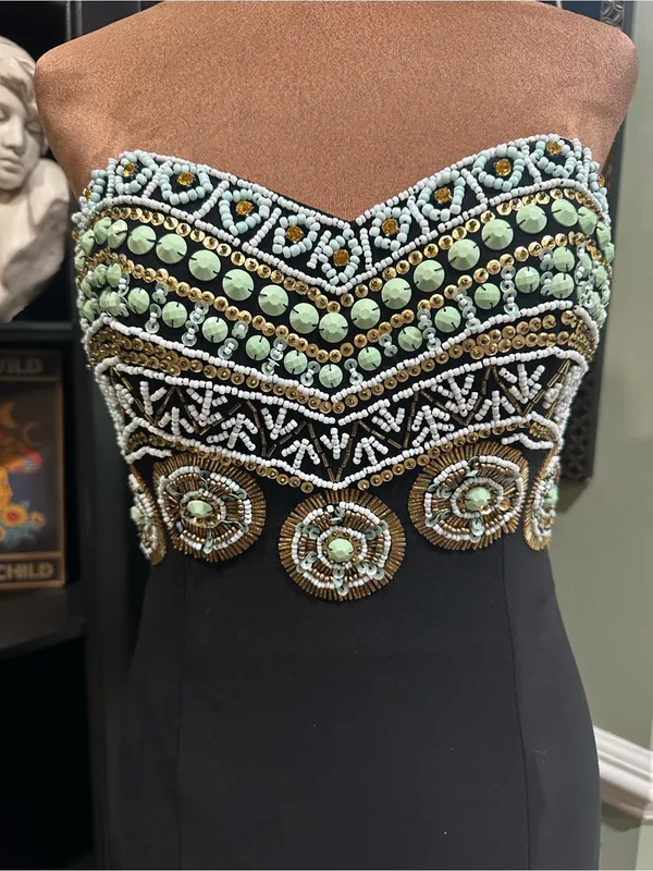 Rachel Allan Beaded Sweetheart Gown with Cutout Back – Size 4 - Image 3