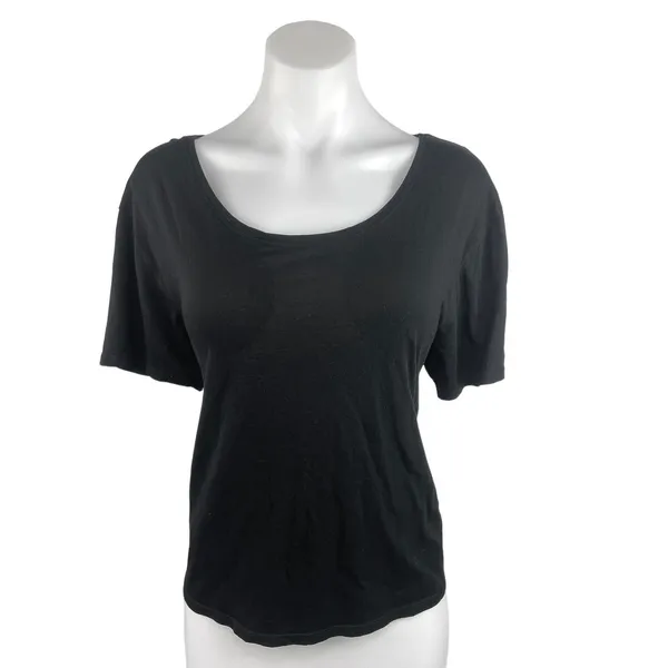 Aritzia TNA Alpha Black Scoop Neck Short Sleeve Pullover Tee T Shirt Top Size M - Image 5
