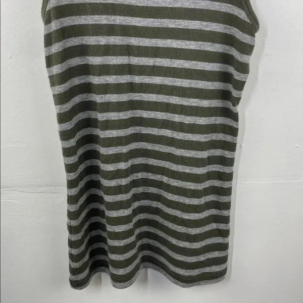 ATM Anthony Thomas Melillo Olive and Gray Striped Tank Top - Image 6