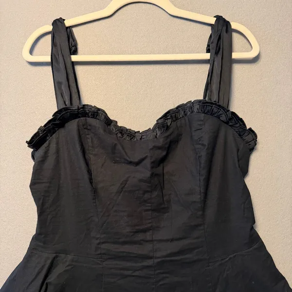 Free People Midnight Magic Mini Dress Ruffle Sweetheart Smocked Back Women Sz XL - Image 10