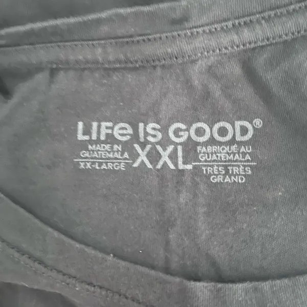 Life is Good Women’s Black T-Shirt with Tie Die Logo‎ 100% Cotton Size XXL - Image 2