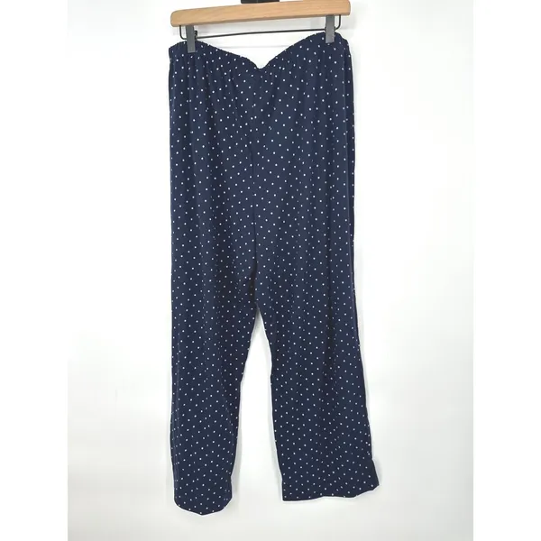 Croft & Barrow‎ Pajama Set Womens XL Navy Blue Polka Dot Tank Pants Sleepwear - Image 7