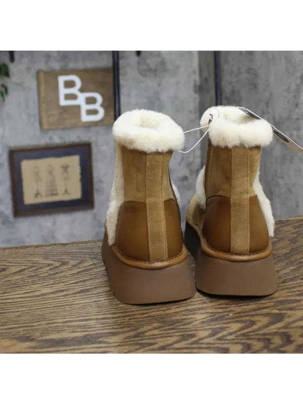 Universal Thread Luma Shearling-Lined Platform Boots 94661329 Brown 9M - Image 4