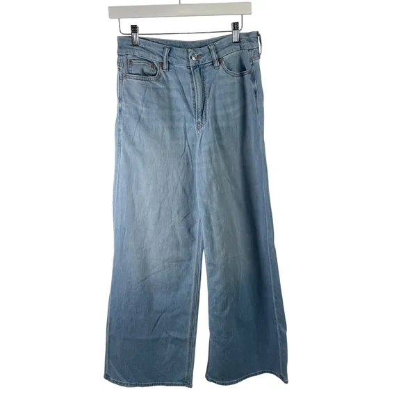 American Eagle Curvy Super High Rise Baggy Wide Leg Jeans Medium Wash Womens 6? - Image 2
