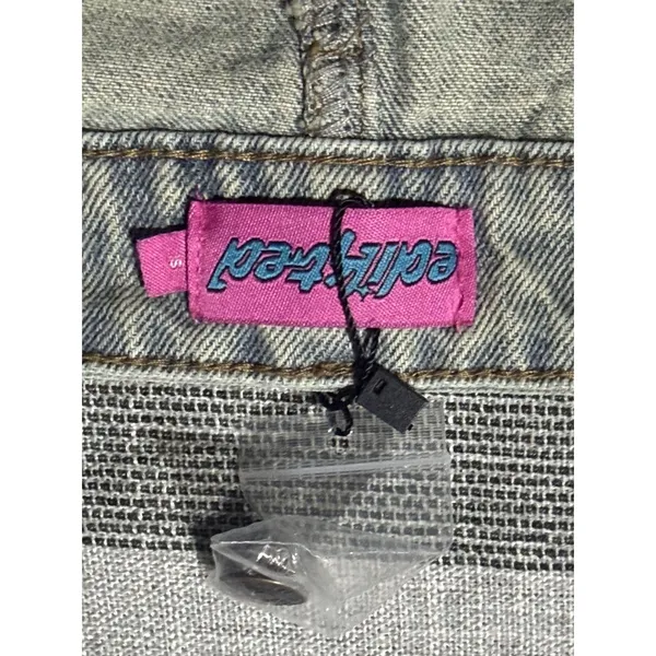 Edikted Blue Washed Denim Micro Mini Skirt Y2K Low Rise Size Small S15992 - Image 4