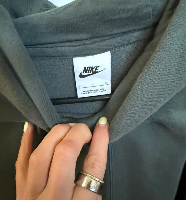 Nike Women's Dark Green Swoosh Pullover Hoodie - Image 6