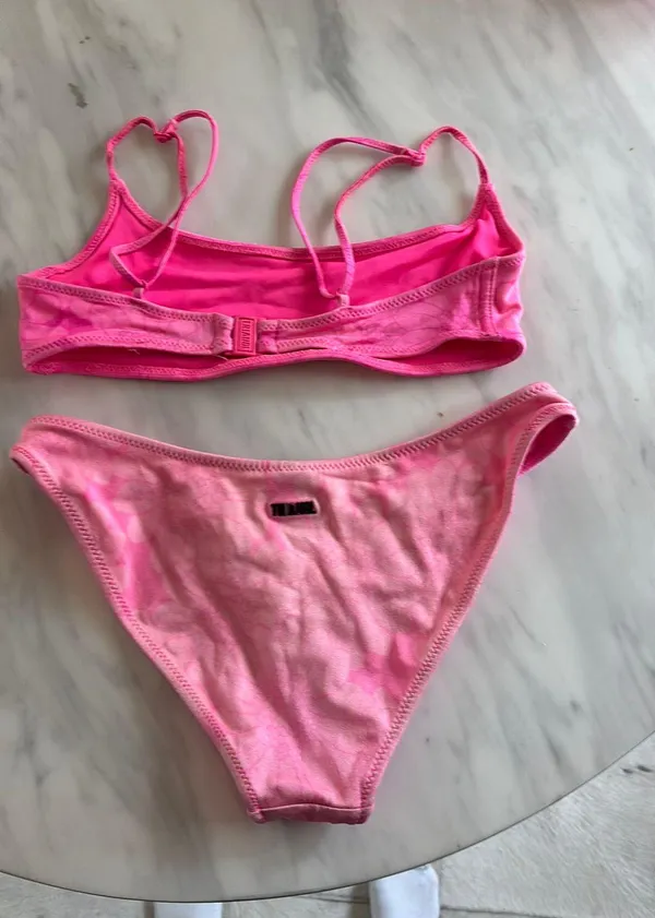 Pink Floral Triangl Set Bikini - Image 2