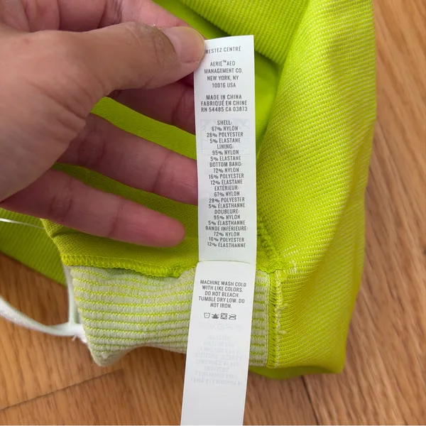 OFFLINE Aerie NWT Seamless Corset Sports Bra Lime Slush S Active Gym Yoga Pads - Image 11