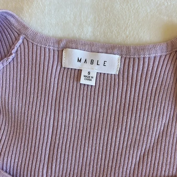 Light Purple Knit Short Sleeve Top - Image 2