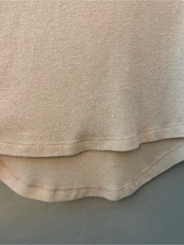 Quince beige cream colored lightweight high low long sleeve sweater small - Image 6