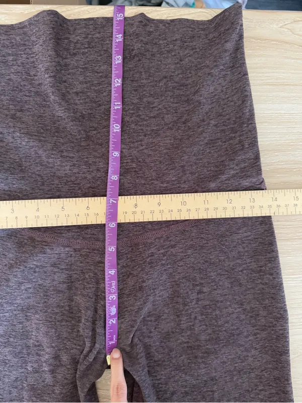 Beyond The Bump Large Spacedye Leggings Criss Cross Hem Heather Plum - Image 6