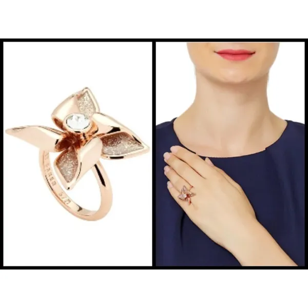 💕TED BAKER💕 Rose Gold Glitter Enamel Breeze Ring - Image 2