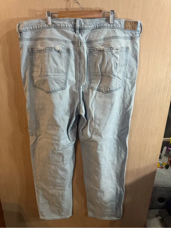 American Eagle Outfitters Super High Rise Light Wash Straight Jeans Size 20 - Image 2