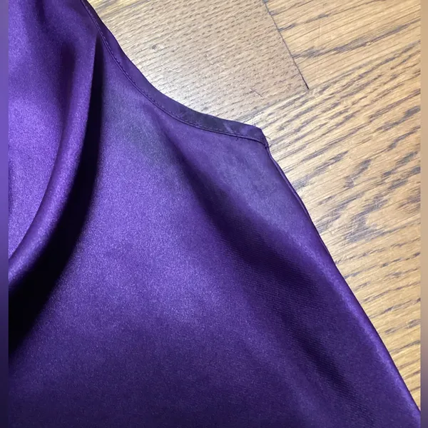 Sami & Jo elegant cowl neck blouse in vibrant deep purple. Size Small - Image 11