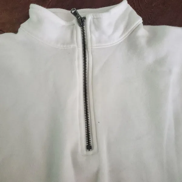 American Eagle Ann-mazingly soft cropped 1/4 zip in white size small wom… - Image 3