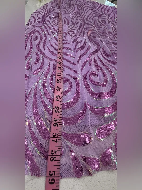 Lavender Sequin Maxi Dress with V - Image 5