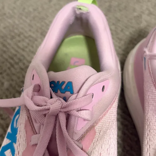 Hoka Bondi 8 Pink and White Athletic Sneakers - Image 3